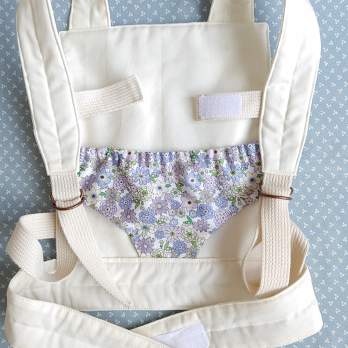 お人形用抱っこ紐 おんぶ紐 ドールキャリア 紫色 小花柄 おもちゃ