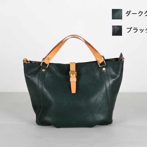 全2色】2wayレザートートバッグ 本革 舟形ショルダーバッグ 軽量