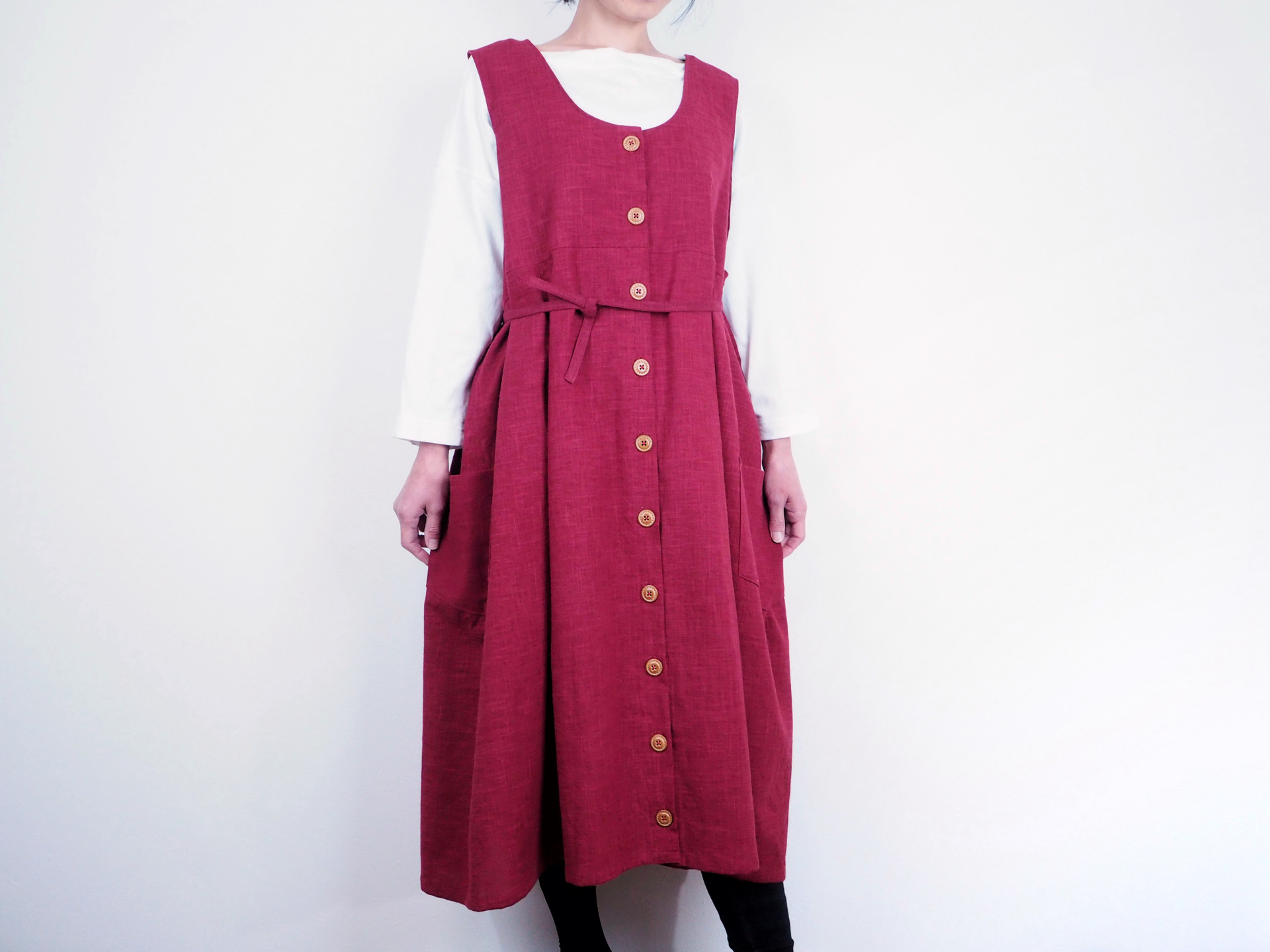 Furusuジャンパースカート（木綿 赤）【受注生産対応】