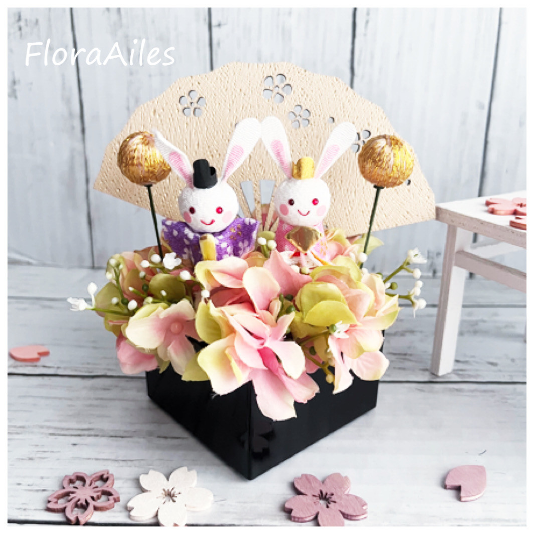 ♥節分飾り*ひな祭り飾り*お花見うさぎちゃん固まるグラスハーバリウム*桜飾り…♥ 節分飾り*ひな祭り飾り*お花見うさぎちゃん固まるグラスハー