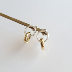 Linking circles Pierced Earrings/ SV925 / Brass ≪送料無料≫KY-069 6枚目の画像