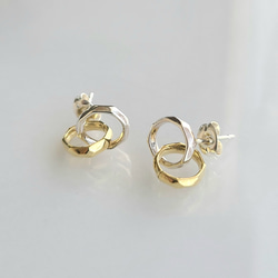 Linking circles Pierced Earrings/ SV925 / Brass ≪送料無料≫KY-069 5枚目の画像