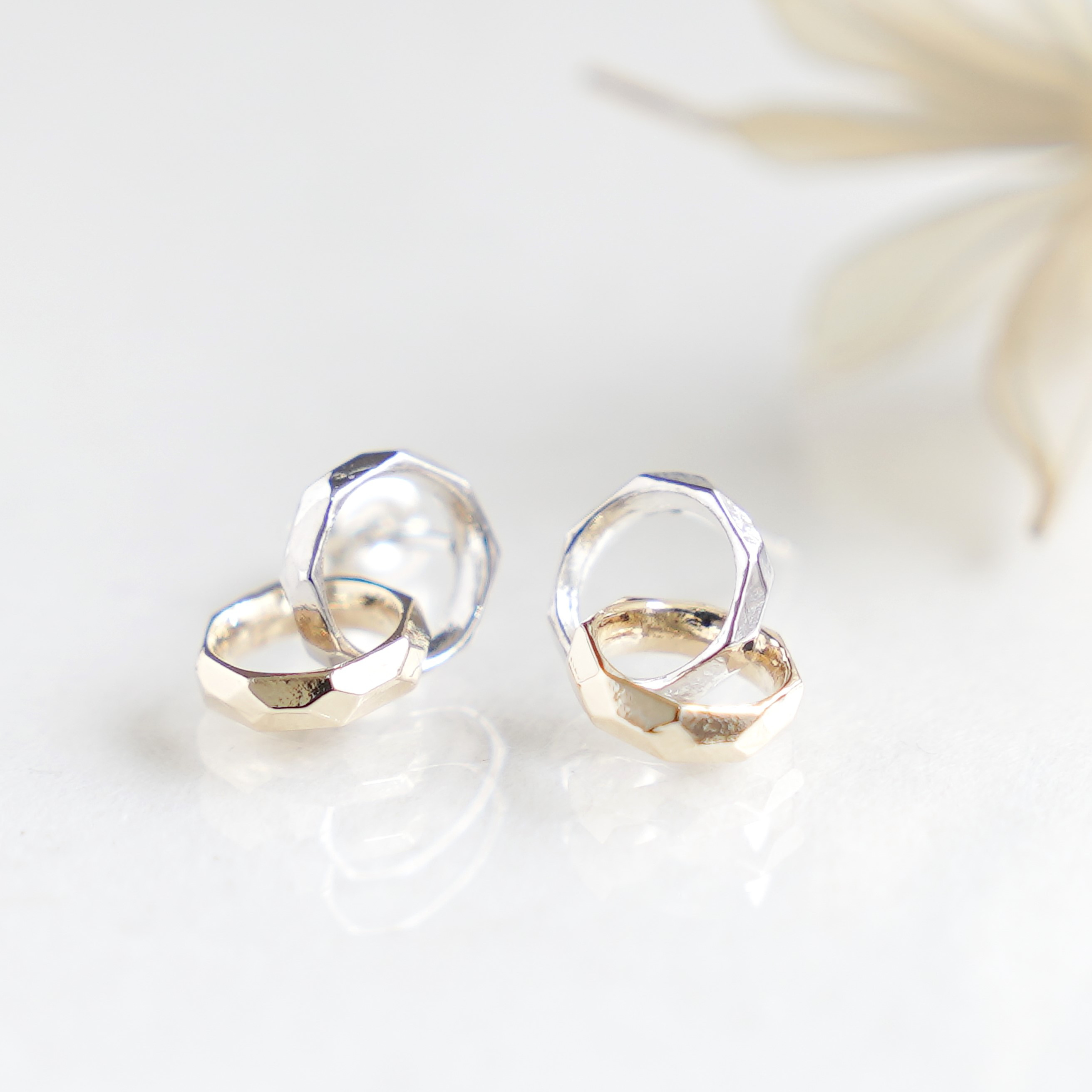 【K10】Linking circles Pierced Earrings/ SV925 ≪送料無料≫