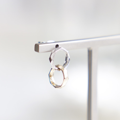 K10】Linking circles Pierced Earrings/ SV925 ≪送料無料≫ ピアス