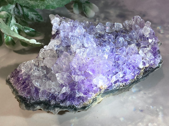 レインボー✨バイカラー　アメジスト　クラスター　原石　紫水晶　ラフストーン 3枚目の画像