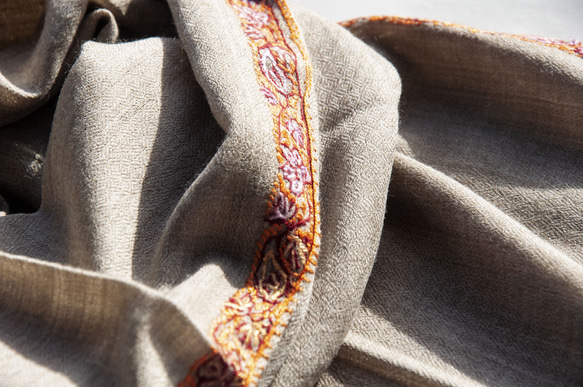 カシミヤ 刺繍 カシミヤ スカーフ ピュア ウール スカーフ ショール リング フリース ショール - 花 カシミヤ ショール 16枚目の画像