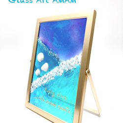 AMAM ガラス フレーム  雪降る海 5枚目の画像