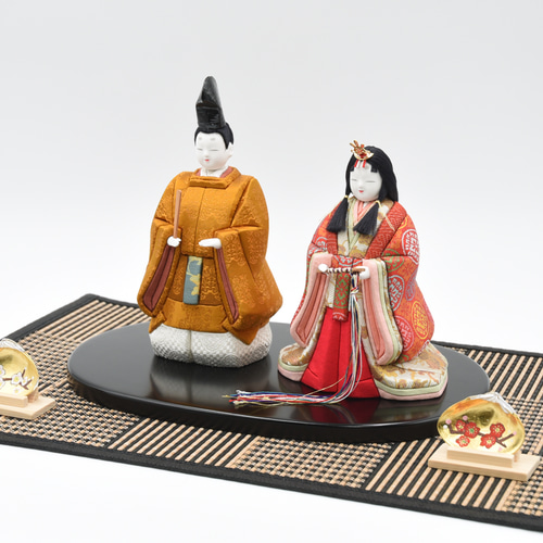 古布ちりめん木目込人形\"陽光立雛 古布ちりめん木目込人形