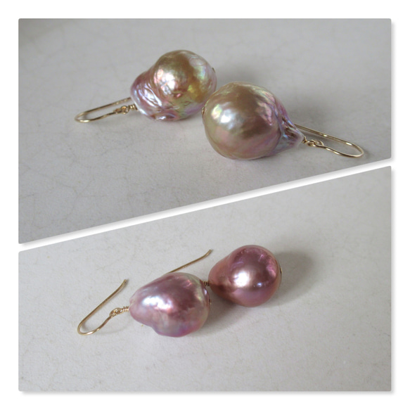 天然ミックスカラー 淡水パール 大粒ドロップ【6月の誕生石  