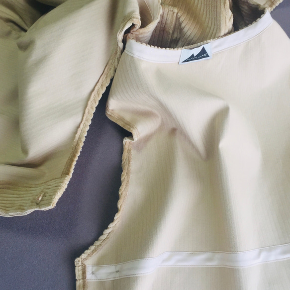 APRON VEST CORDUROY c/# L.beige 被りタイプ コーデュロイ エプロンベスト ライトベージュ 8枚目の画像