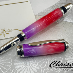 アワビ貝の破片を散りばめた螺鈿ペン！ ペン・筆記用具 chriselle 通販