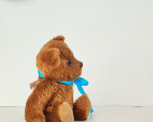 英国　アンティークテディベア　ブロカント　シャビー　空色ブルー　クマ　ぬいぐるみ 英国 アンティークテディベア ブロカント シャビー 空色ブルー クマ