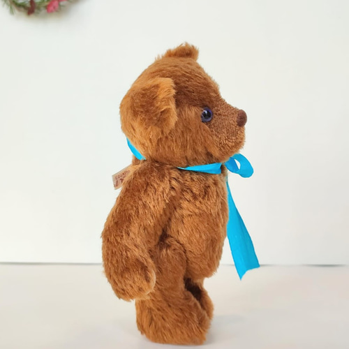 青い瞳のテディベア ココナッツブラウン 20cm ぬいぐるみ Realwood