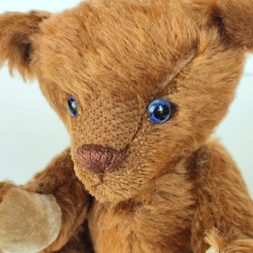 青い瞳のテディベア ココナッツブラウン 20cm ぬいぐるみ Realwood