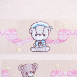 PET膠帶（透明遮蔽膠帶） 繡花泰迪熊 1個 第10張的照片