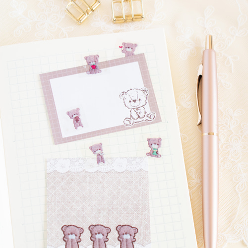 PETテープ (透明マスキングテープ) 刺繍テディベア2 マスキング