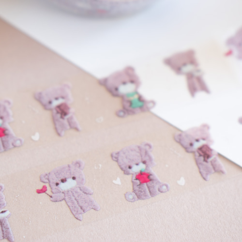 PETテープ (透明マスキングテープ) 刺繍テディベア2 マスキング