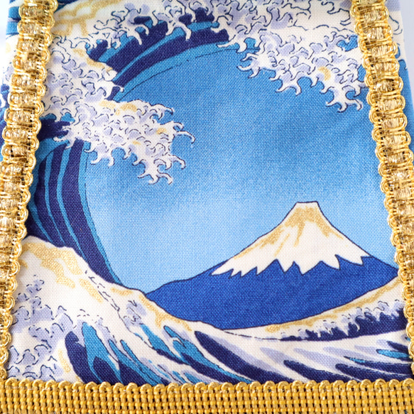 【こだわり・小】ワンちゃん化粧まわし《大波と富士山》【名入れOK】記念日のおめかし衣装 4枚目の画像
