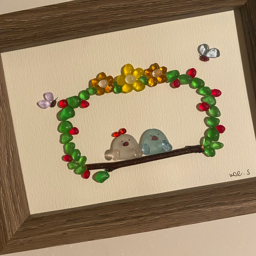 WOL.S シーグラスアート 小鳥さん その他インテリア雑貨 WOL.S 通販  