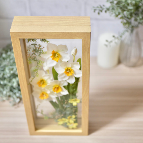 風に揺れる水仙✳︎フレームアレンジメント アートフラワー nozomi