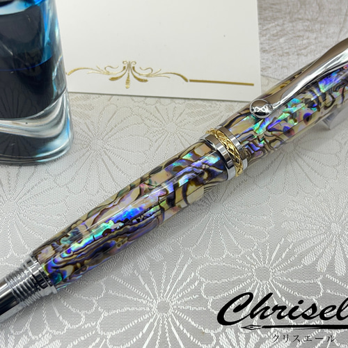 タヒチのアワビ貝の螺鈿ペン！ ペン・筆記用具 chriselle 通販
