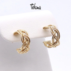 地金＊プラチナ【5×10mm 月甲フープピアス】Pt900刻印入 日本製