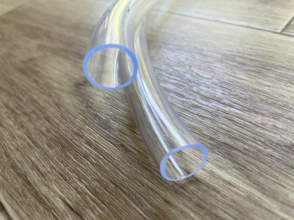 透明ホース　チューブ　無色クリア　PPバンドのプラかご　持ち手　ハンドメイド 2枚目の画像