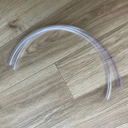 透明ホース　チューブ　無色クリア　PPバンドのプラかご　持ち手　ハンドメイド 4枚目の画像