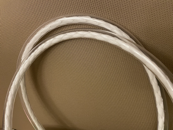 透明ホース　チューブ　無色クリア　PPバンドのプラかご　持ち手　ハンドメイド 3枚目の画像