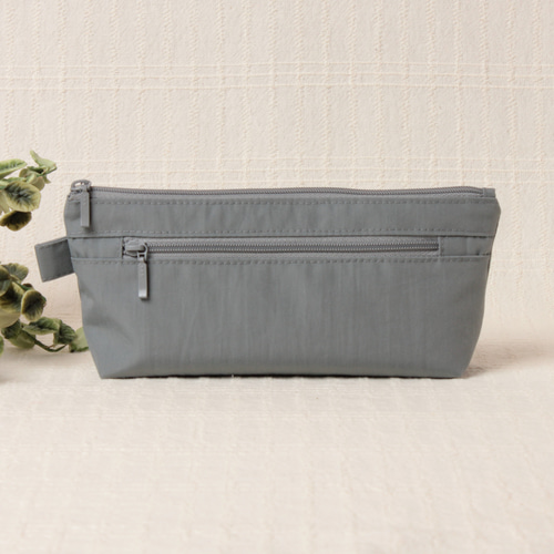 ペンケース【グレー】 撥水加工 ナイロン ポーチ マルチケース ペン