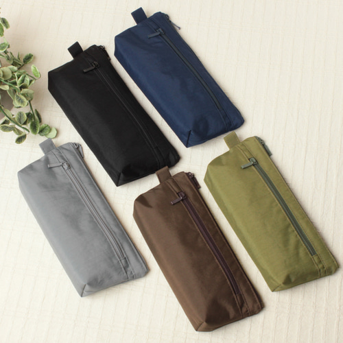 ペンケース【グレー】 撥水加工 ナイロン ポーチ マルチケース ペン