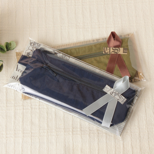 ペンケース【グレー】 撥水加工 ナイロン ポーチ マルチケース ペン