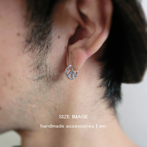 受注生産商品 片耳/片耳 ピースマークピアス シルバー925 ピアス