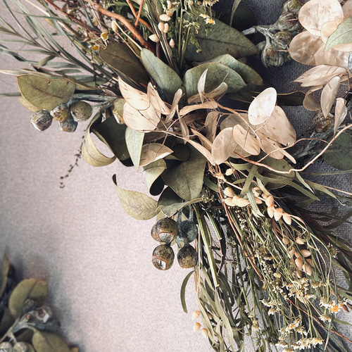 ドライフラワーリース】木のある暮らし~雪柳のグリーンリース リース