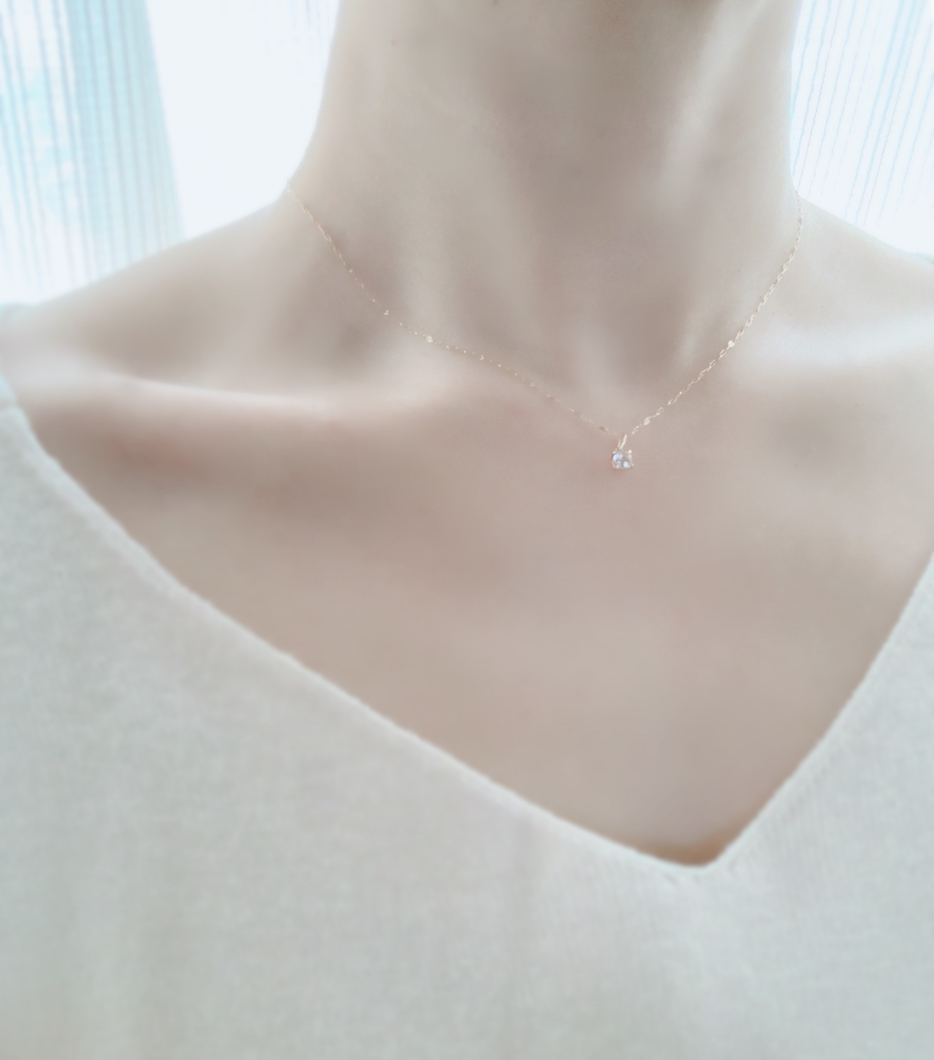 【モルガナイト】新⭐︎4月誕生石✴︎2way K10YG New Simple Necklace