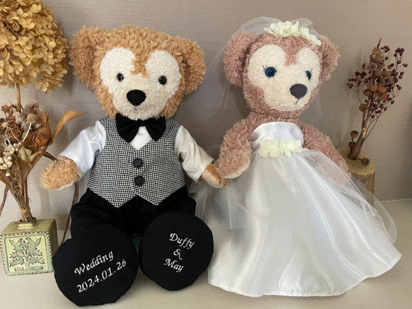 名入れ靴付　ダッフィー シェリーメイ ウエディング コスチューム 結婚式 衣装 ウェルカム 4枚目の画像