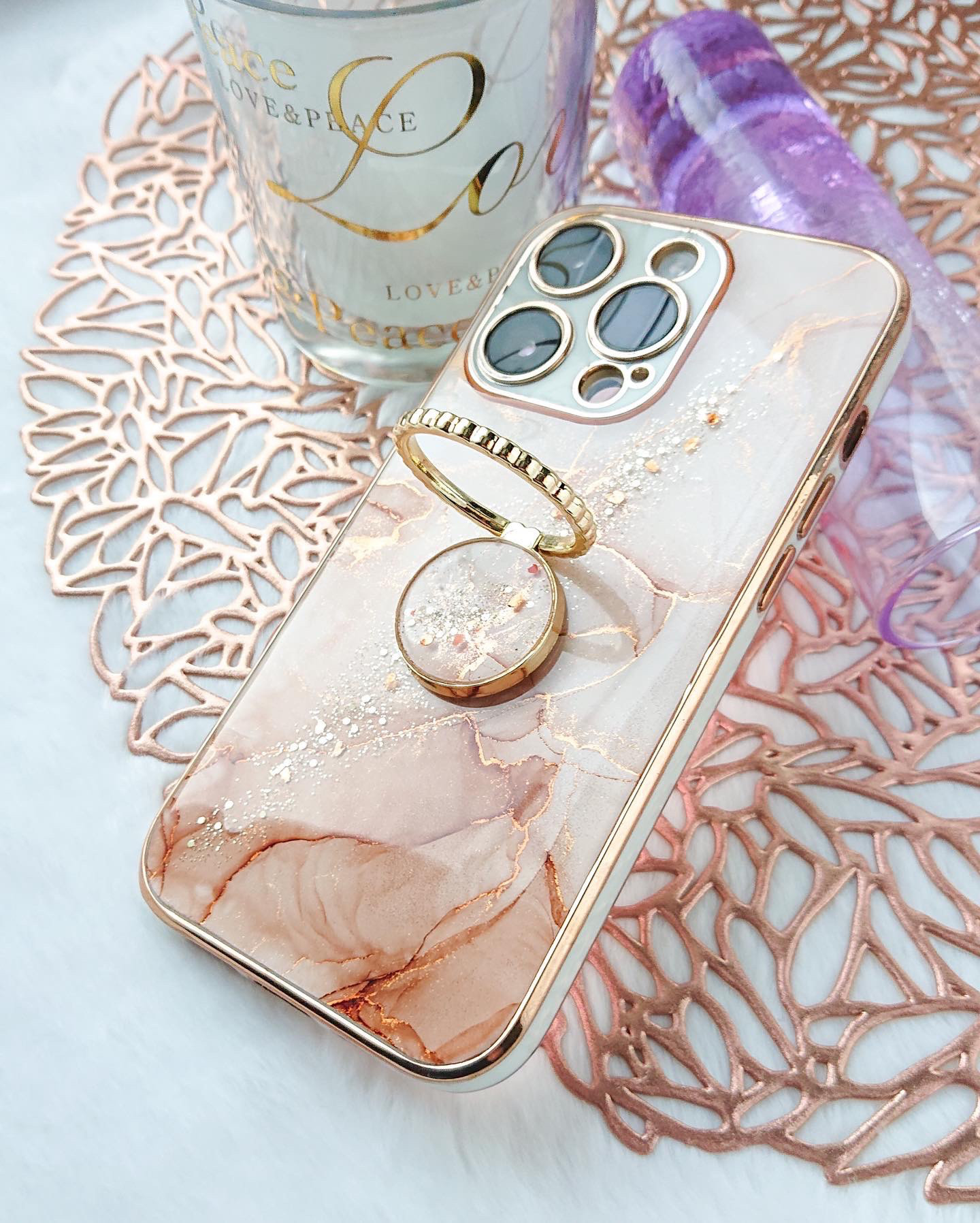 一点物 ブラウン大理石 名刺ケース 名刺入れ ハンドメイド 暗め 