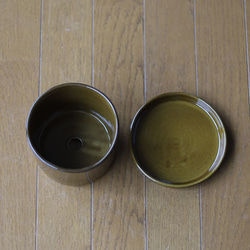 薄い茶色の陶器の植木鉢 (つやあり) (ずんどうタイプ) 4枚目の画像