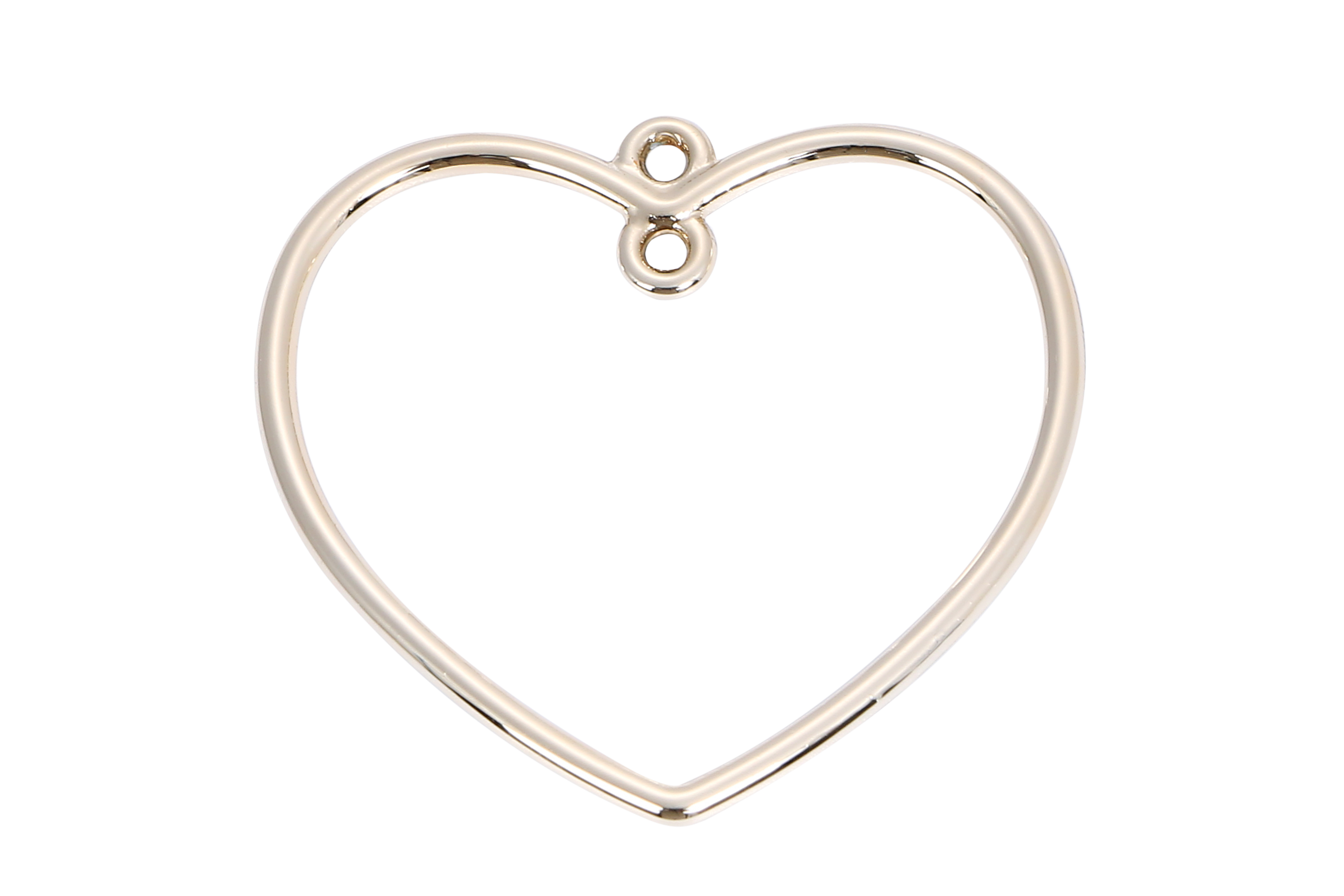 6個】ハート フープ カン付き パーツ チャーム パーツ 材料 チャーム