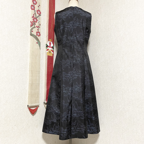 大島紬プリンセスラインワンピース 初凪 着物リメイク