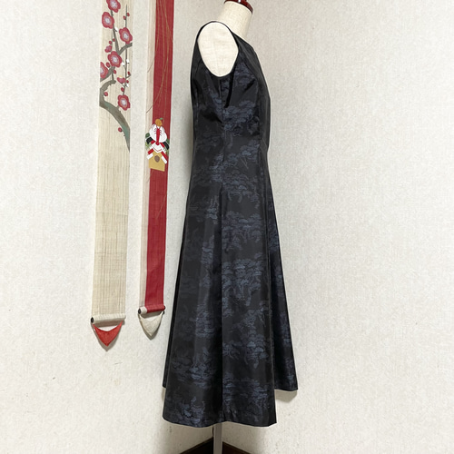 大島紬プリンセスラインワンピース 初凪 着物リメイク ワンピース