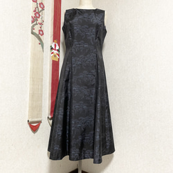 大島紬プリンセスラインワンピース 初凪 着物リメイク ワンピース