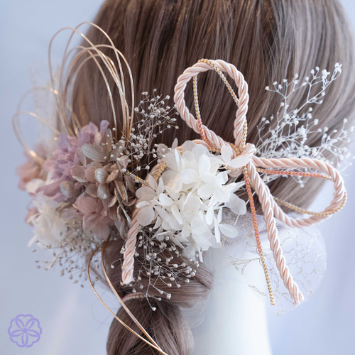 髪飾り結婚式成人式リボン編みおろしヘアアクセサリー和装