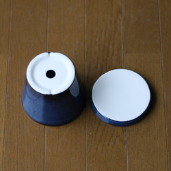 青色の陶器の植木鉢 (つやあり) (すり鉢タイプ) 5枚目の画像