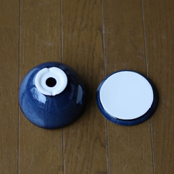 青色の陶器の植木鉢 (つやあり) (ボールタイプ) 5枚目の画像