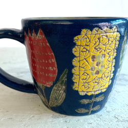 Yancai Huahua Confluence陶器コーヒーマグ_Pottery Mug 2枚目の画像