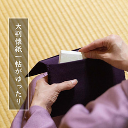 懐紙入れ （マチ広め） シルク 伝統工芸 日本製 京都 西陣織 綴 絹 ふくさばさみ （大判懐紙OK） 6枚目の画像