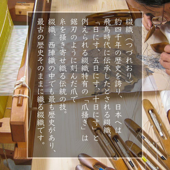 懐紙入れ （マチ広め） シルク 伝統工芸 日本製 京都 西陣織 綴 絹 ふくさばさみ （大判懐紙OK） 3枚目の画像
