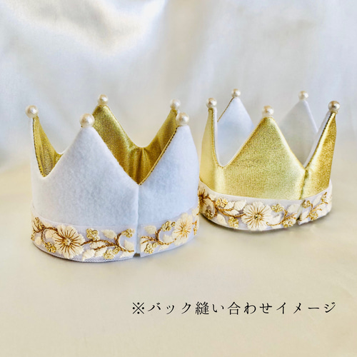 人気アイテム＞white denim crown ベビークラウン/バースデー