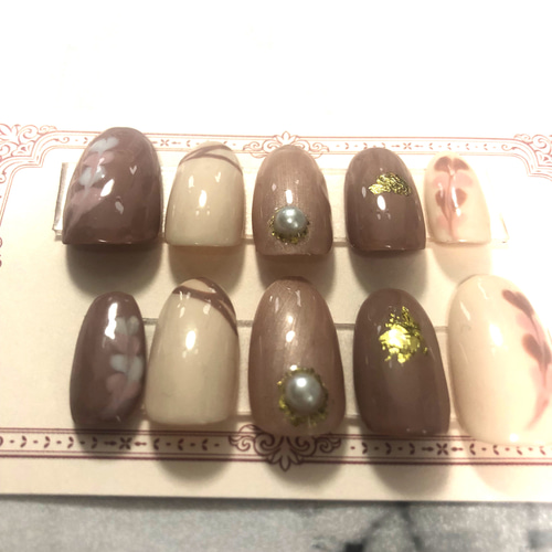 【No.043】バレンタインネイルチップ♡ハートネイル♡くま♡チョコレート ネイルチップ 付け爪 くまちゃん チョコレート バレンタイン